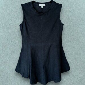 Anthropologie Evie Peplum Top in Black, XS